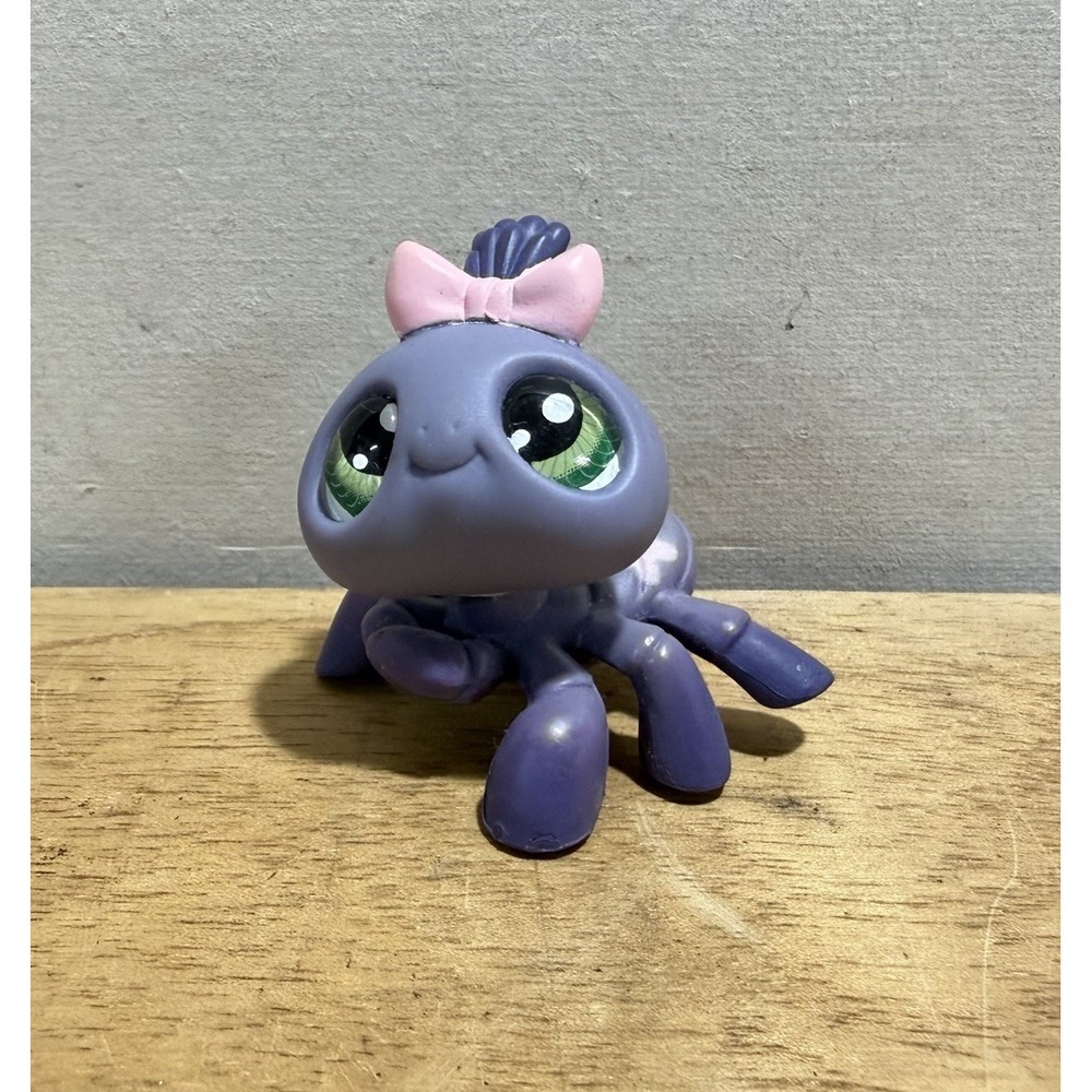 Littlest Pet Shop Glass Eye Spider 329 Authentic Hasbro 2007 Retired Purple Toy